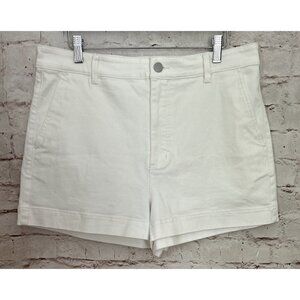 Everlane Womens The Cotton Twill Short High Rise Denim Bone White Size 16